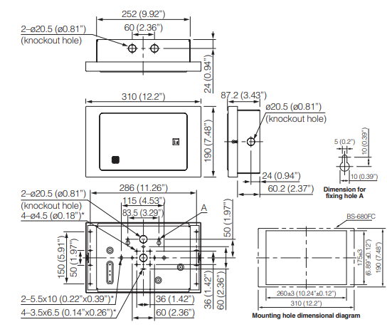 TOA BS-680FC WALL MOUNT SPEAKER