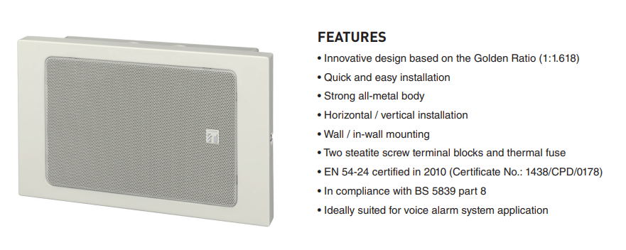 TOA BS-680FC WALL MOUNT SPEAKER